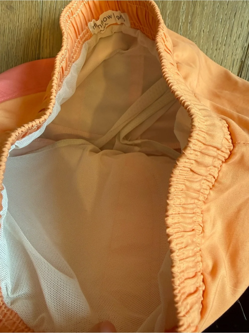 Minnow Kids Two-Tone Peach & Pink Swim Trunks 9-10